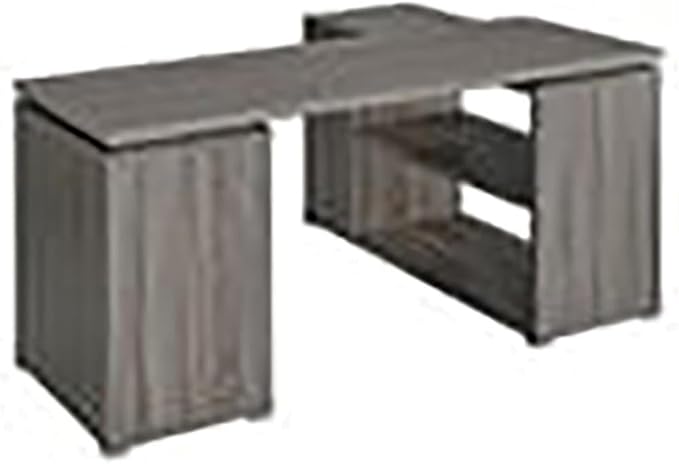 Pemberly Row L Shape Corner Storage Desk in Weathered Gray, Letter/Legal File - Image 6