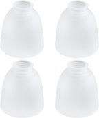 Eidonta 4 Pack White Frosted Glass Shade Replacements, Bell Shaped Glass Shade
