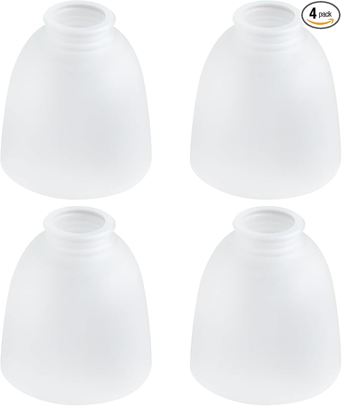 Eidonta 4 Pack White Frosted Glass Shade Replacements, Bell Shaped Glass Shade by Eidonta