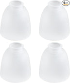 Eidonta 4 Pack White Frosted Glass Shade Replacements, Bell Shaped Glass Shade by Eidonta