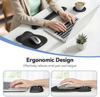 TECKNET Gel Ergonomic Mouse Pad & Keyboard Wrist Rest & Coaster | 3 in 1 Set, Pain Relief, Milk Silk Cloth, Non-Slip PU Base, Easy Typing, Memory Foam Wrist Support for Office & Home