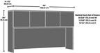 60 Inch Desk Hutch with Storage Cabinets, Office Hutch Organizer for Desk, Wood Desktop Shelf with Doors and Open Workspace for Computer Setup, Modern Brown Finish, Space-Saving Design