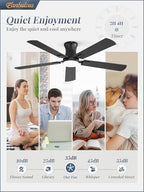 fanbulous 52 inch ceiling fan with light, low, side view