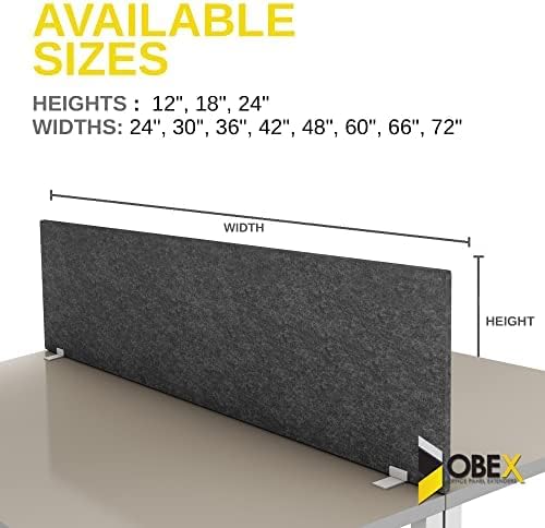 OBEX Free Standing Desk PET Privacy Screen, Table Top Home & Office Furniture - Image 2