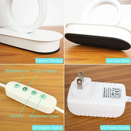 LED Table Lamp, Modern Bedside Lamps for Nightstand, 18W Dimmable LED Desk La...