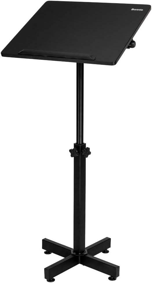 Bonnlo Classic Lectern Podium Stand, Height Adjustable Mobile Podium, Multi-P...