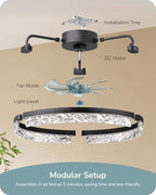 edishine 20'' ceiling fans with lights and remote, package contents