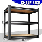 33" h x 35" w garage shelving for, close-up detail