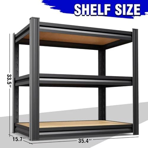 33" h x 35" w garage shelving for, close-up detail