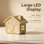 gdq house-shaped led digital alarm clock with night showing dimensions