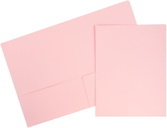 LUXPaper 9" x 12" Presentation Folders | Two Pocket | Candy Pink | 100lb. Cover by LUXPaper