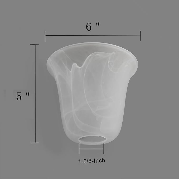 Eumyviv Bell Shaped Alabaster Glass Lamp Shade Replacement - Image 2