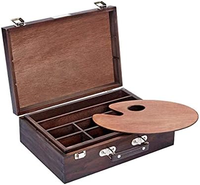 kingart wood art storage box with espresso stain on a desk or shelf