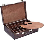 kingart wood art storage box with espresso stain on a desk or shelf