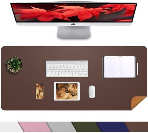 Leather Desk pad Protector, Large Desk mat by AFIING