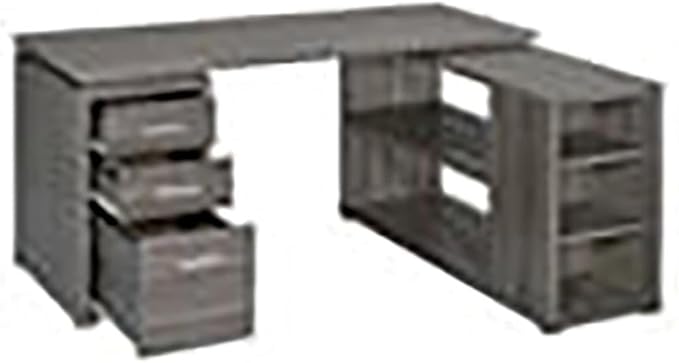 Pemberly Row L Shape Corner Storage Desk in Weathered Gray, Letter/Legal File - Image 9