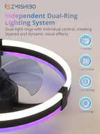 zmishibo 20" rgb low profile ceiling fans with on a desk or shelf