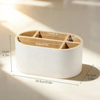 kingfom pu leather desk organizer with multi compartments, side view