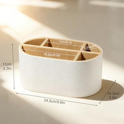 kingfom pu leather desk organizer with multi compartments, side view