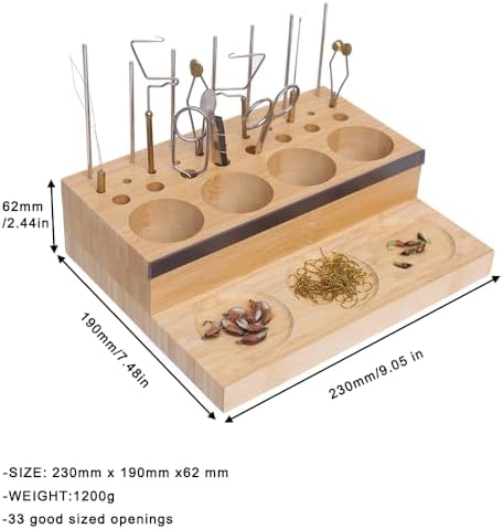 Raprance Wooden Fly Tying Fishing Kit Organizer Fly Tying Tool Caddy Desktop ...