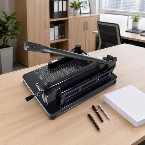 Heavy Duty Guillotine Paper Cutter - 400 Sheets Capacity, A4 12" Stack P...