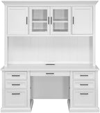 Modern Wood Hutch With Doors Storage Hutch Fully Assembled White