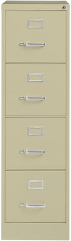 Scranton and Co 22" Deep 4 Drawer Letter File Cabinet in Putty, Fully Assembled - Image 4