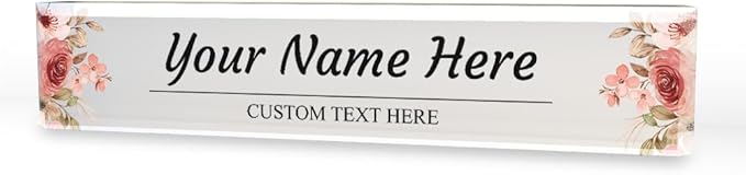 Signs ByLITA Floral Pattern Customized Nameplate | Rustic Rose Personalized - Image 3