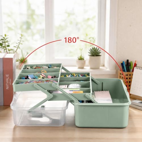 tackle box, 15-inch extra large art storage box showing dimensions