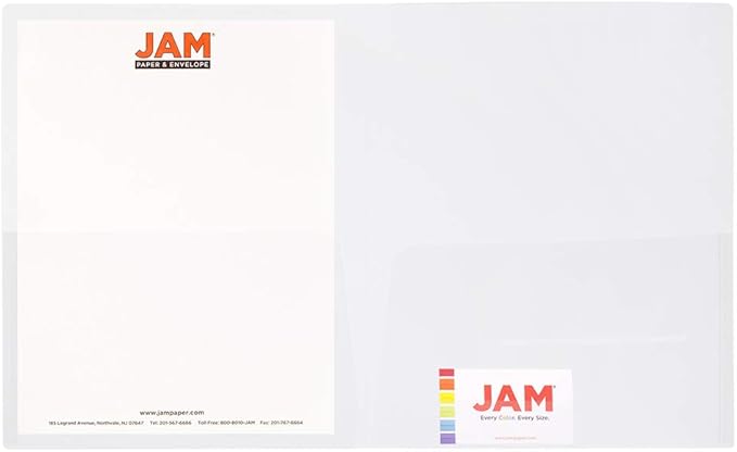 JAM PAPER Plastic Light Weight Flexible Two Pocket Presentation Folders - Image 2