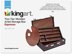 kingart wood art storage box with espresso stain shown in use