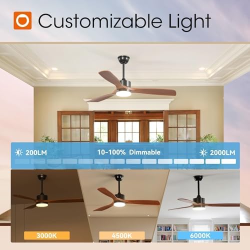 addlon 52 inch solid wood ceiling fans with on a desk or shelf
