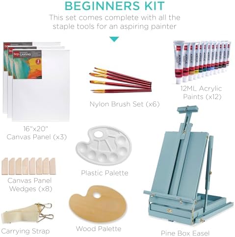 best choice products art easel for painting, portable shown in use