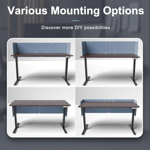 Desk Privacy Panel,2PCS L-Shaped Clamp-On Office Desk Divider,2-in-1 Adjustab...