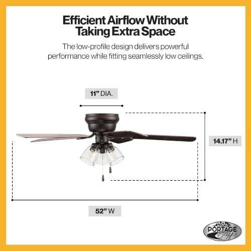 portage bay ceiling fans 52" renton bronze indoor, view 10
