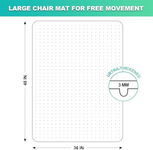 Thickened Chair Mat for Carpet- Low Pile Carpet Protector for Office Computer...