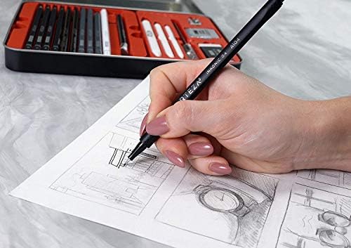 arteza 33-piece drawing pencil set, graphite and charcoal, main product view
