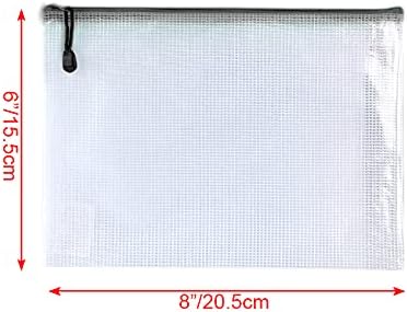 Oaimyy-18 PCS-6" x 8"-Mesh Zipper Pouch, Plastic Zip File Folders Puzzle Bags - Image 2