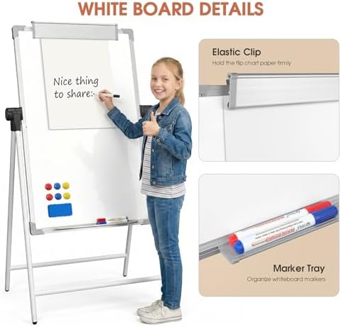 MaxGear Magnetic Whiteboard Easel 36'' x24'', Dry Erase Board...