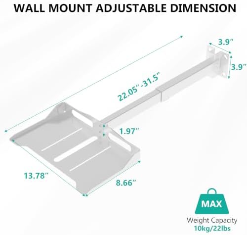 WALI Projector Ceiling Mount Tray, Height Adjustable Wall Mount Holder for Pr...