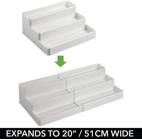 mDesign Plastic Expandable 3-Tier Shelf Rack Organizer - Storage for Bathroom...