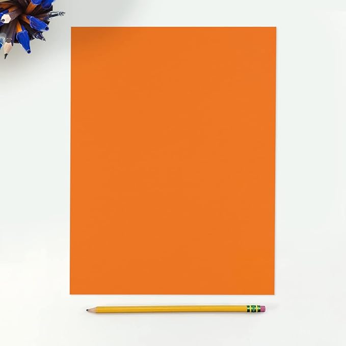 LUXPaper 8.5" x 11" Paper | Letter Size | Mandarin Orange | 80lb. Text | 250 Qty - Image 3