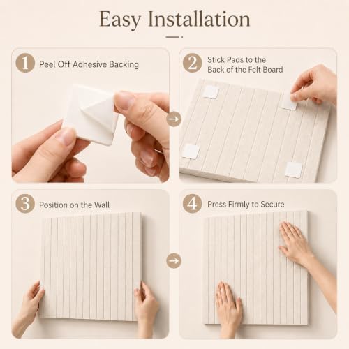 Extra Large Felt Bulletin Board Squares,48"x48",16 Pack Oatmeal