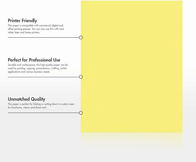 LUXPaper 8.5" x 11" Paper | Letter Size | Pastel Canary Yellow | 60lb. Text | - Image 9