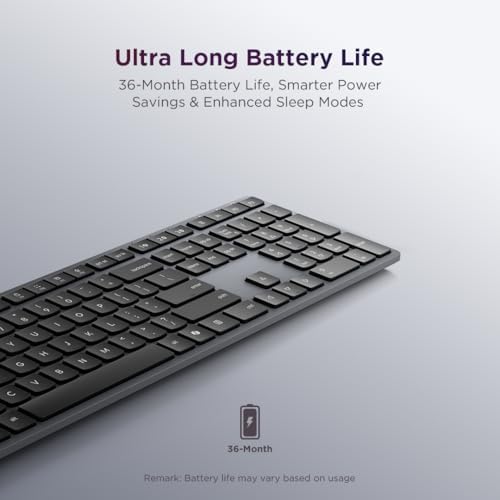 Lenovo 700 Modern Wireless Keyboard, 2.4 GHz Dongle & Dual Bluetooth Conn...