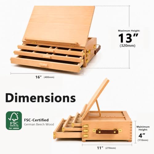 djar portable tabletop easel for painting with 3 shown in use
