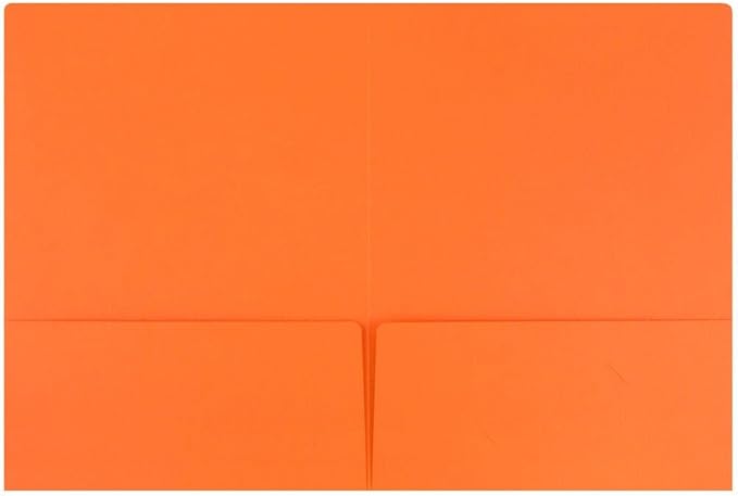 LUXPaper 9" x 12" Presentation Folders | Two Pocket | Mandarin Orange | 100lb. - Image 3
