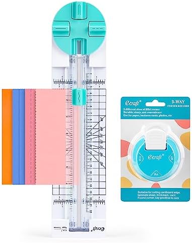 Paper Trimmer Craft Paper Cutter-4 Style Multi-Function Scrapbooking Tool & Paper Corner Rounder Punch-3 in 1 (R4mm R7mm R10mm)