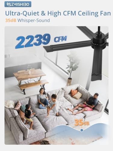zmishibo 52 inch ceiling fans with lights, bend-resistant on a desk or shelf