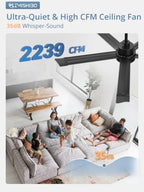 zmishibo 52 inch ceiling fans with lights, bend-resistant on a desk or shelf